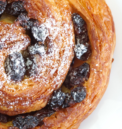 Raisin swirl pastry made from croissant dough Raisin swirl pastry made from croissant dough