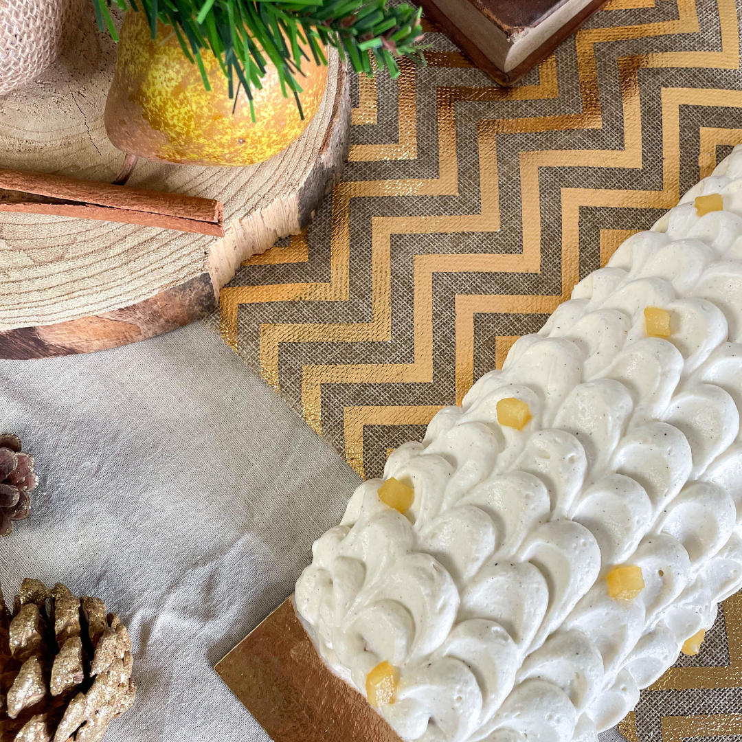 yule log cake vanilla & pear flavours yule log cake vanilla & pear flavours